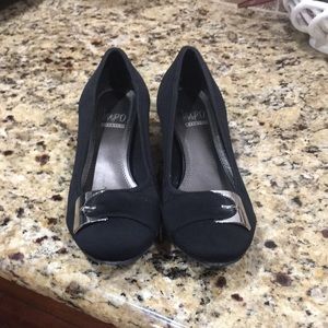Impo black wedge heels    Very good condition like new!   Very comfortable